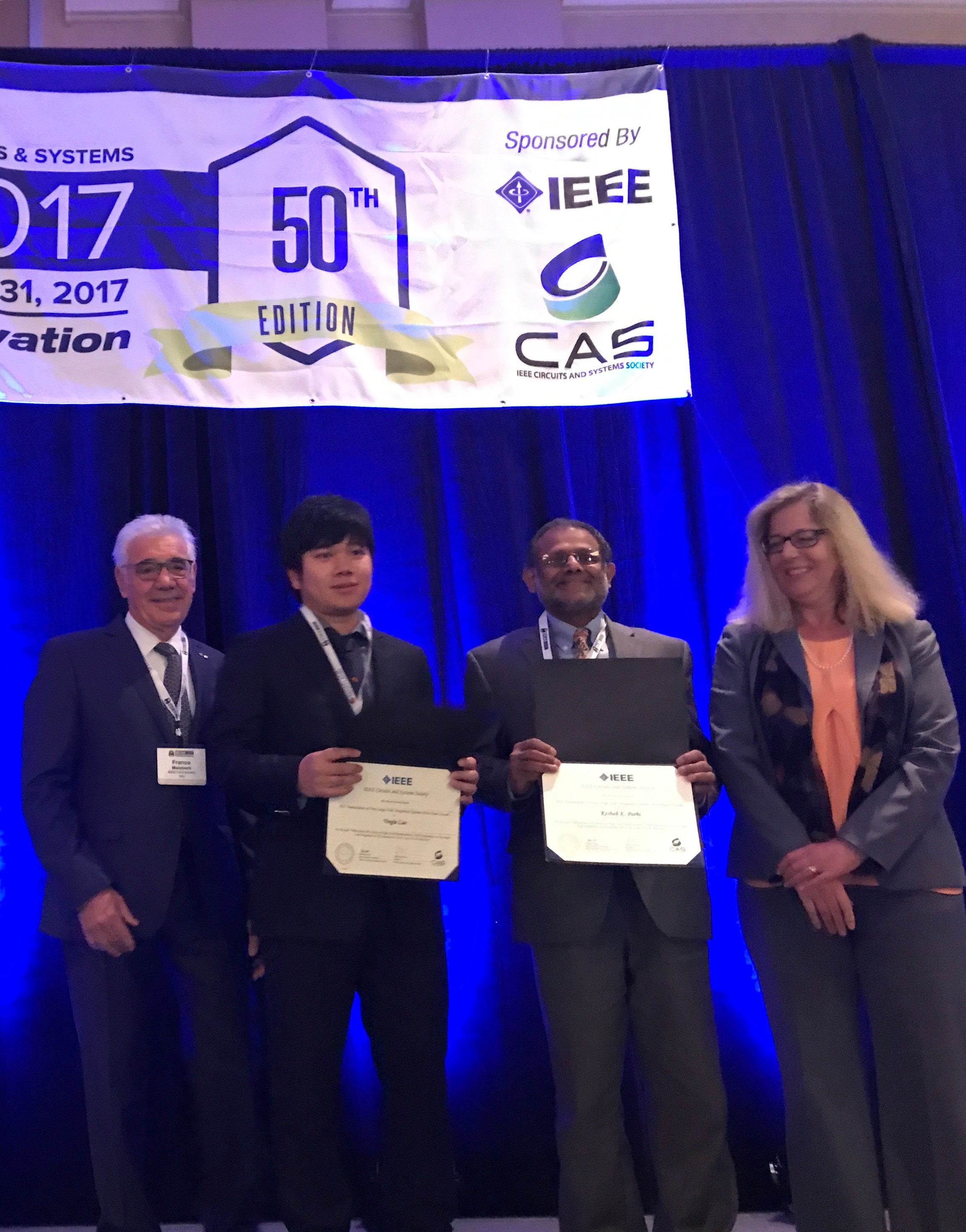 Keshab Parhi accepting the TVLSI Award